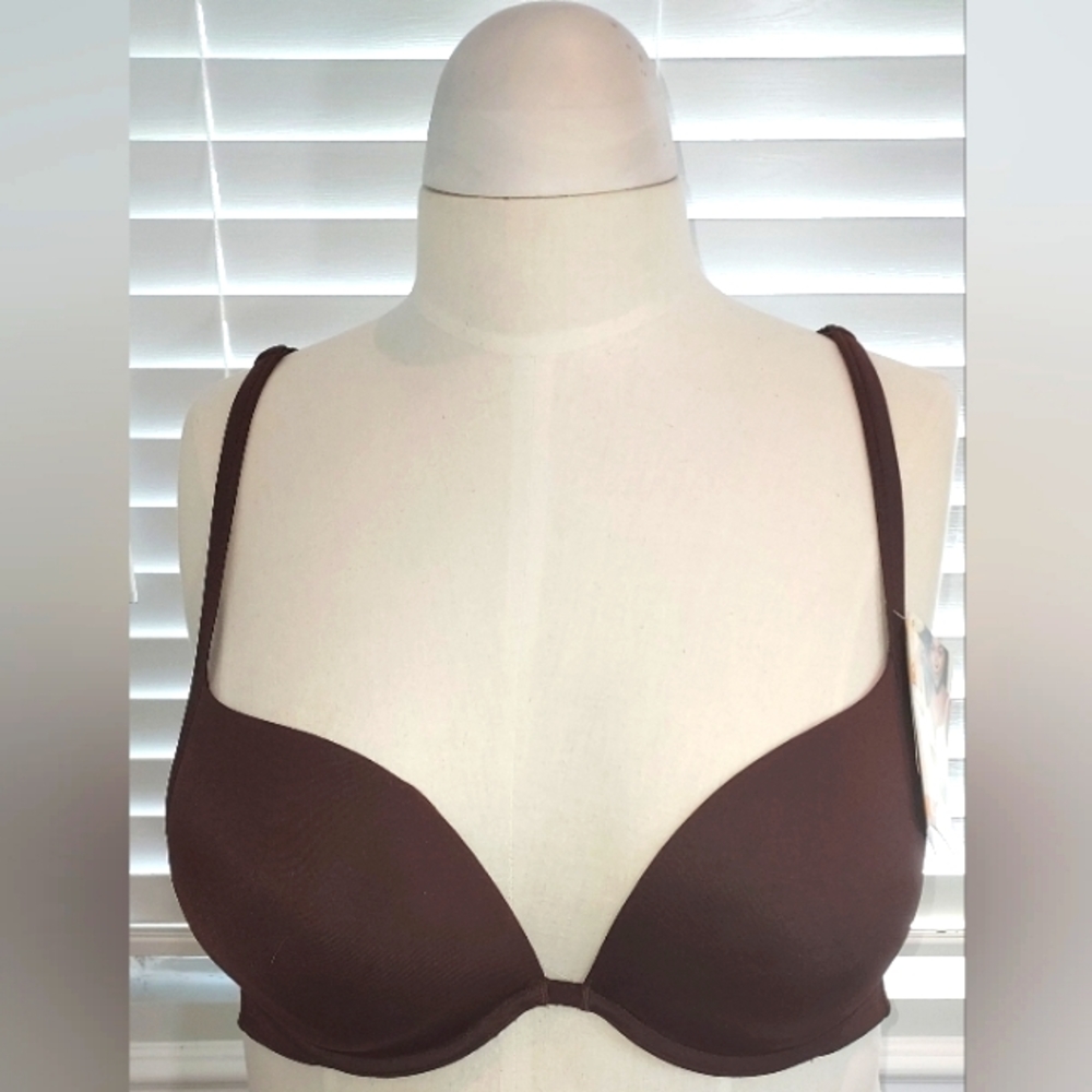 Cacique Brown Convertible Plunge Bra NWT Flawed
